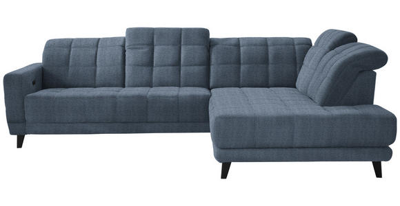 ECKSOFA  in Webstoff Blau  302/216 cm  - Blau/Schwarz, Design, Holz/Textil (302/216cm) - Xora