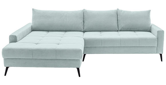 ECKSOFA  in Cord Blaugrau  173/280 cm  - Blaugrau/Schwarz, KONVENTIONELL, Textil/Metall (173/280cm) - Hom`in