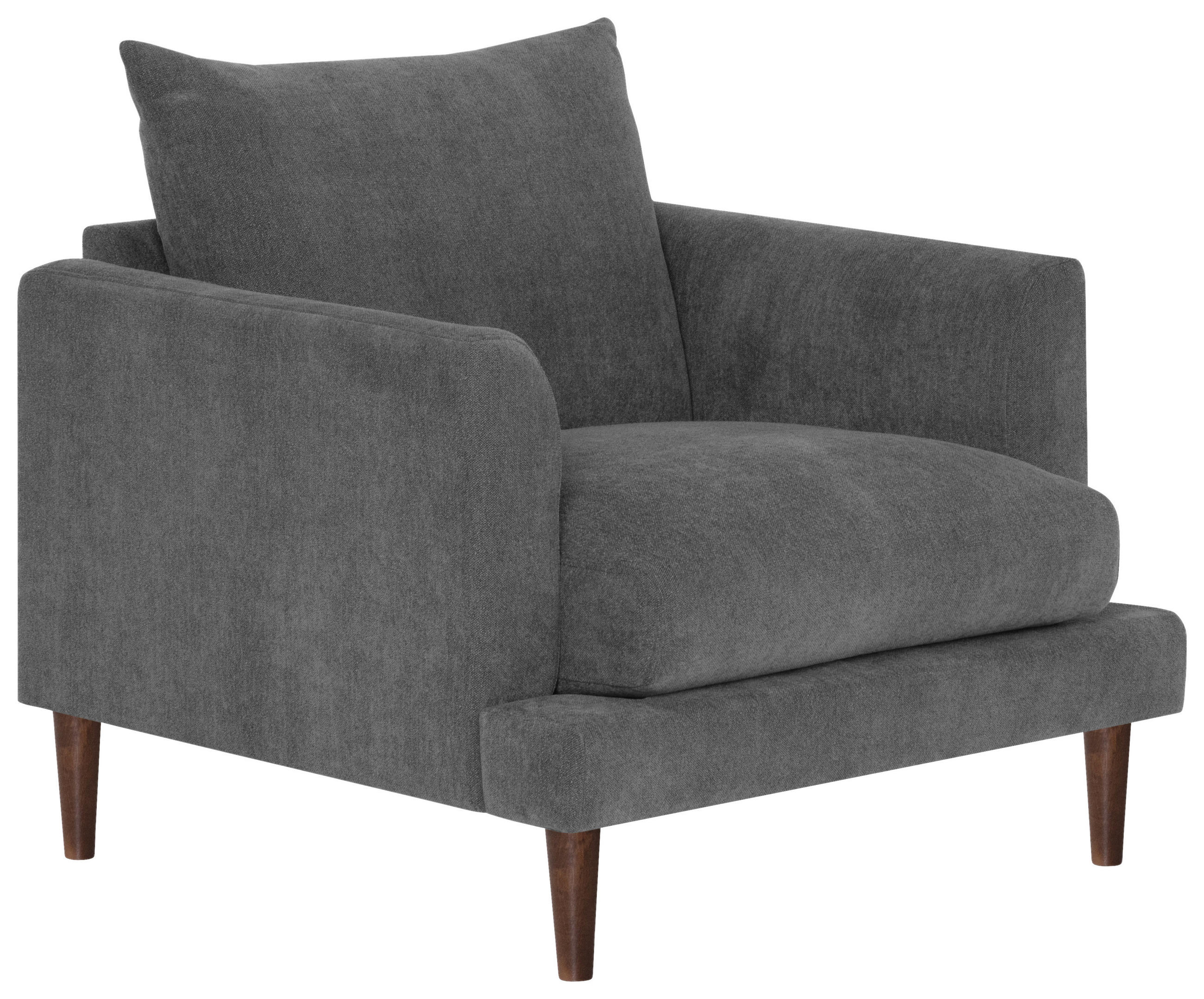 EINSITZER in Grau  - Dunkelbraun/Grau, KONVENTIONELL, Holz/Textil (96/82/97cm) - MID.YOU