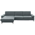 ECKSOFA  in Echtleder Blaugrau  176/334 cm  - Blaugrau/Schwarz, Design, Leder/Metall (176/334cm) - Dieter Knoll