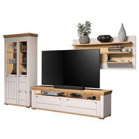 WOHNWAND  in Kaschmir, Eiche Artisan  355/208/53 cm  - Kaschmir/Eiche Artisan, ROMANTIK / LANDHAUS, Glas/Holzwerkstoff (355/208/53cm) - Landscape