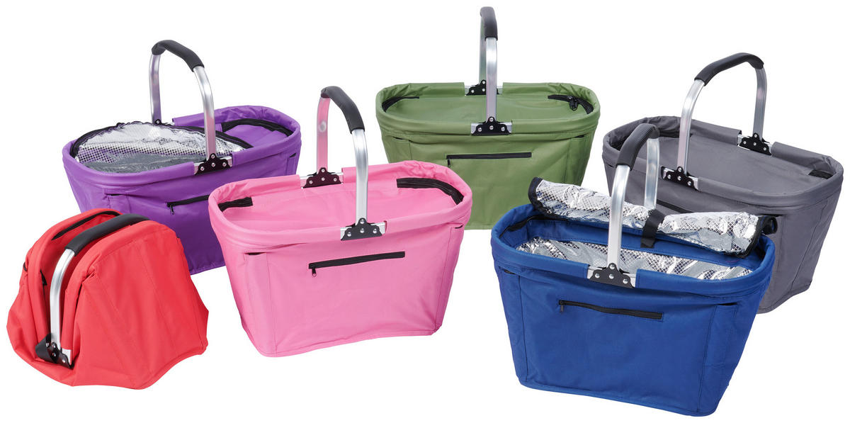 VARUKORG - aluminiumfärg/blå, Basics, metall/textil (50/27/27cm) - Boxxx
