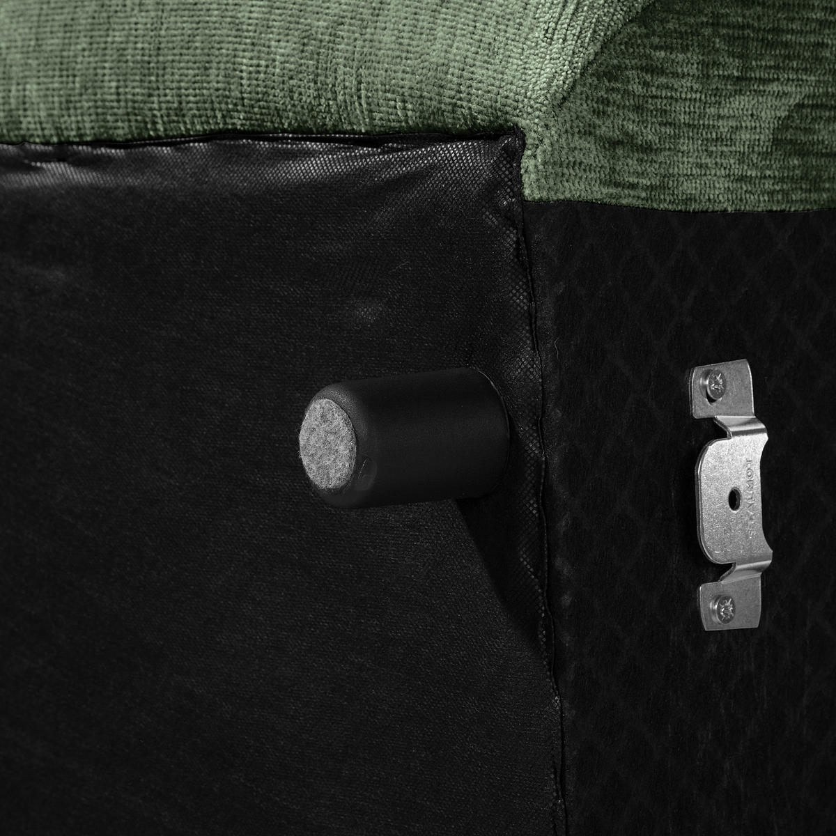 ECKSOFA in Chenille Dunkelgrün  - Dunkelgrün/Schwarz, Modern, Kunststoff/Textil (269/184cm) - Trendmanufaktur
