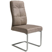 SCHWINGSTUHL Lederlook Hellbraun - Hellbraun/Edelstahlfarben, KONVENTIONELL, Textil/Metall (45/98/63cm) - Novel