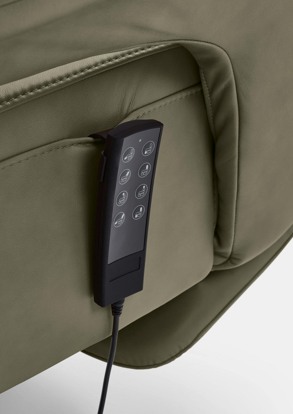 RELAXSESSEL in Leder Grau, Grün  - Schwarz/Grau, Design, Leder/Metall (83/123/87cm) - Valdera