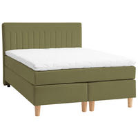 BOXSPRINGBETT 140/200 cm  in Grün  - Buchefarben/Grün, Basics, Holz/Textil (140/200cm) - Boxxx