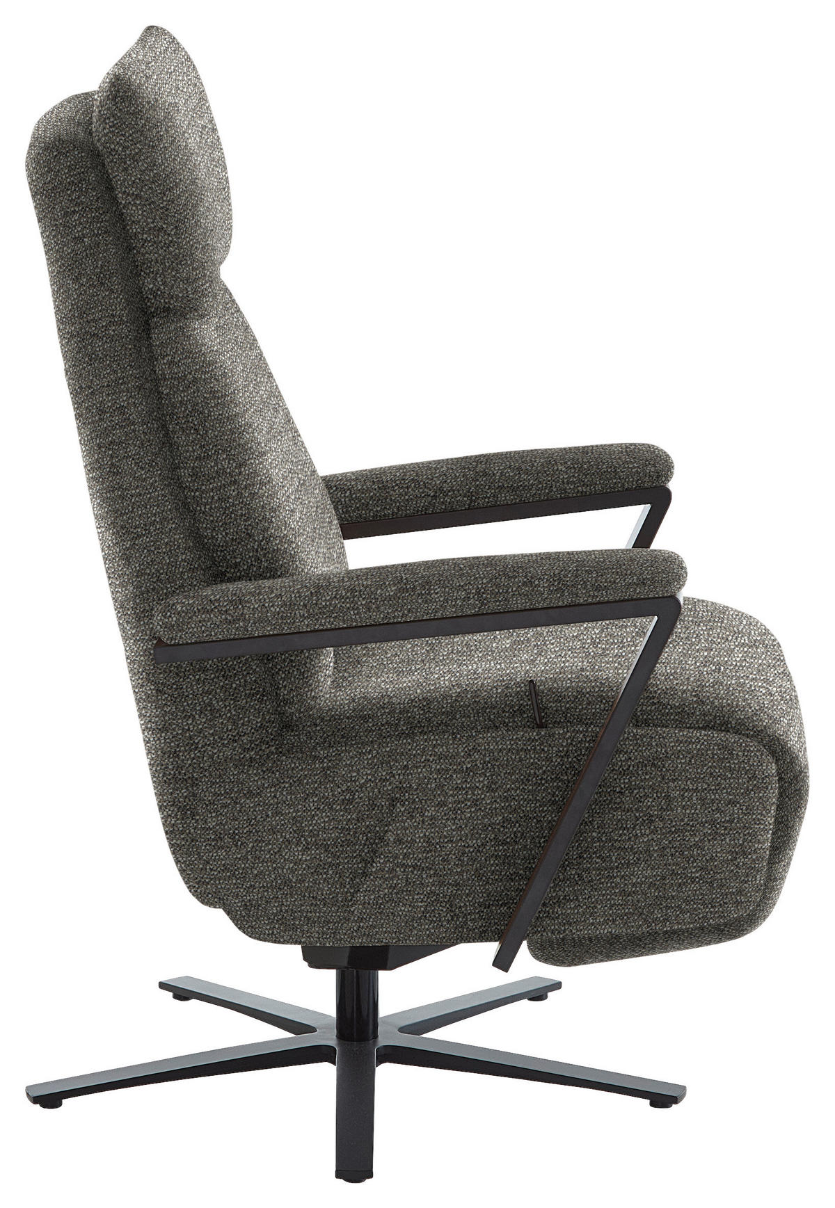 RELAXSESSEL in Textil Graubraun  - Graubraun/Schwarz, Design, Textil/Metall (68/117/85cm) - Cantus