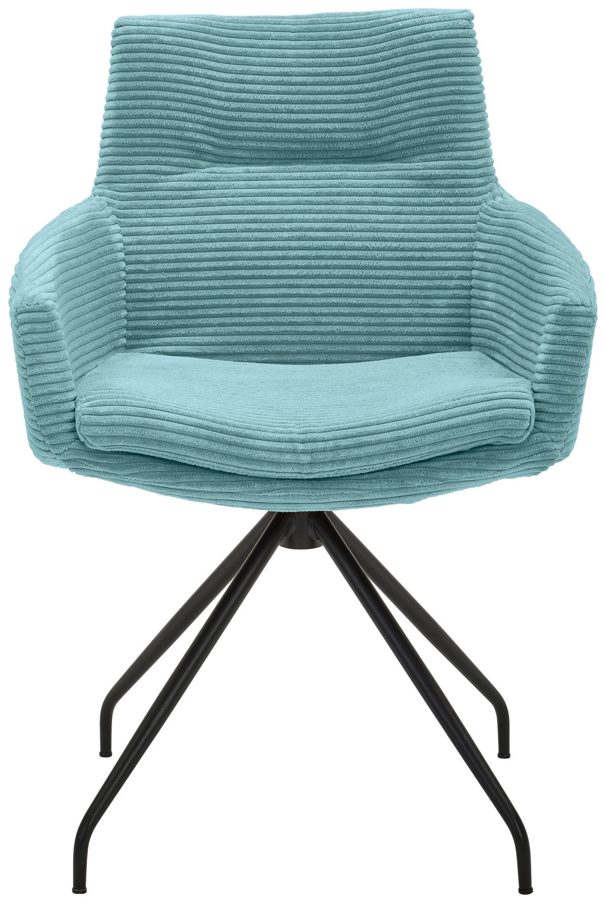 ARMLEHNSTUHL  in Cord  - Petrol/Schwarz, Design, Textil/Metall (61/85/64cm) - Musterring