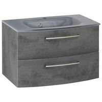 TVÄTTSTÄLL MED KOMMOD 80 cm  - mörkgrå/aluminiumfärg, Klassisk, metall/trämaterial (80cm) - Held