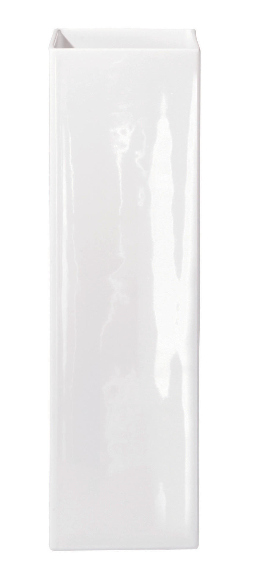 VASE  - Weiss Hochglanz, Natur, Keramik (6/25/6cm) - ASA