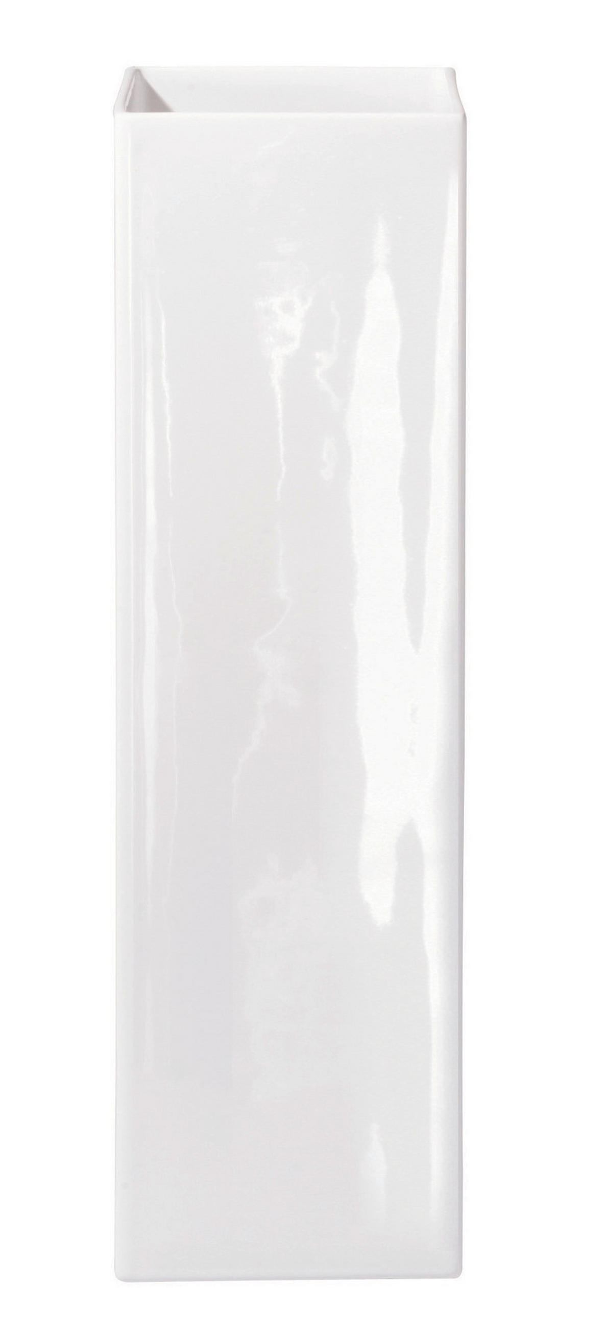 VASE  - Weiss Hochglanz, Natur, Keramik (6/25/6cm) - ASA
