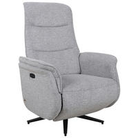 RELAXSESSEL Metall, Textil Grau  - Schwarz/Grau, Konventionell, Textil/Metall (71/108-73/89-162cm) - Cantus