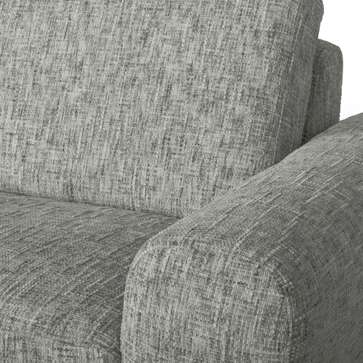 ECKSOFA SPRING Grau Webstoff Zierkissen  - Schwarz/Grau, Design, Textil/Metall (250/273cm) - Livetastic