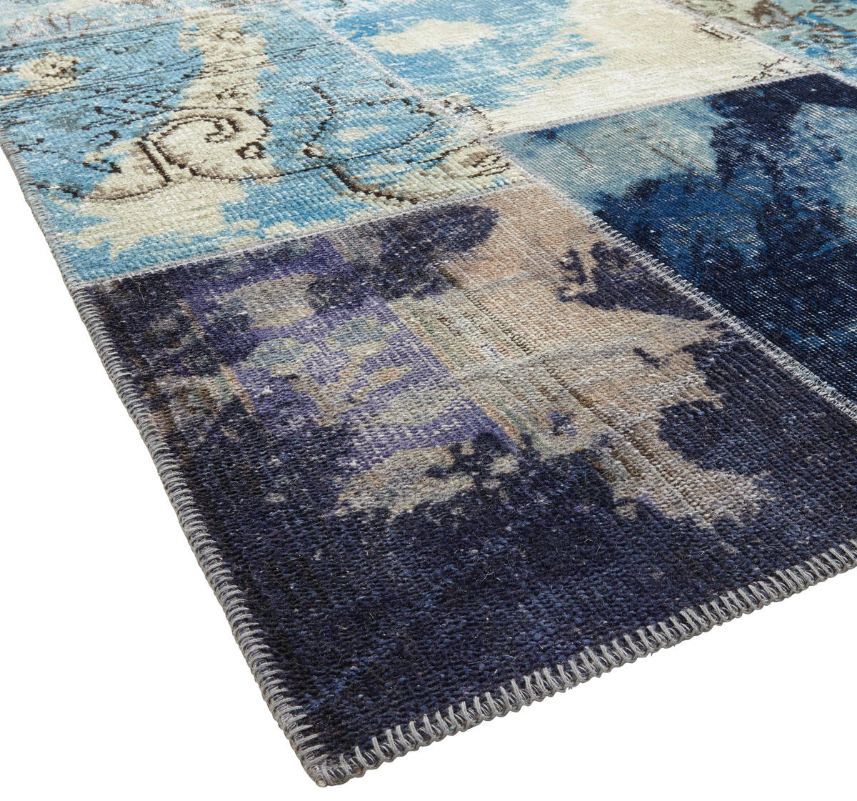 ORIENTALISK MATTA 80/150 cm Splash Blue Mix  - blå, Trend, textil (80/150cm) - Cazaris