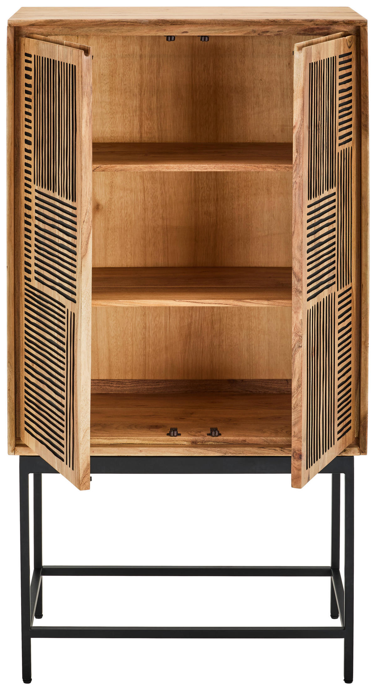 HIGHBOARD  80/150/40 cm  - Schwarz/Akaziefarben, KONVENTIONELL, Holz/Metall (80/150/40cm) - Livetastic