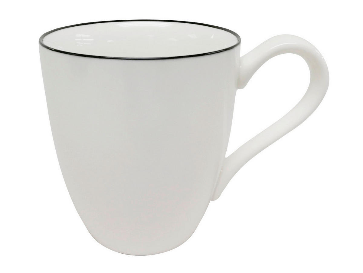 KAFFEEBECHER Oslo  350 ml   - Schwarz/Weiß, Design, Keramik (8,9/10cm) - Novel