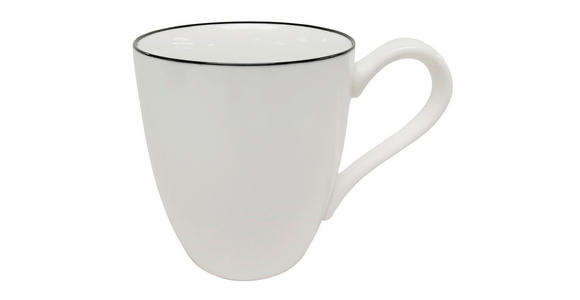 KAFFEEBECHER Oslo  350 ml   - Schwarz/Weiß, Design, Keramik (8,9/10cm) - Novel