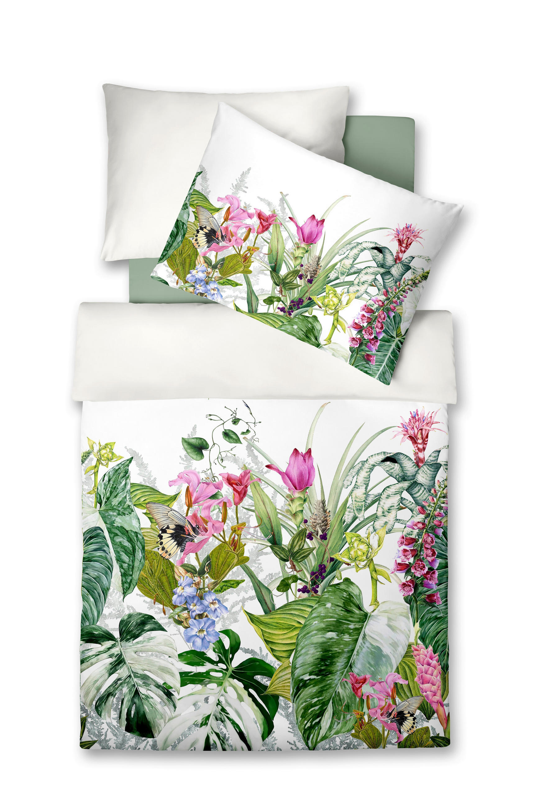 ÁGYNEMŰHUZAT-GARNITÚRA 140/200 cm  - jadezöld/pasztellkék, Basics, textil (140/200cm) - Fleuresse