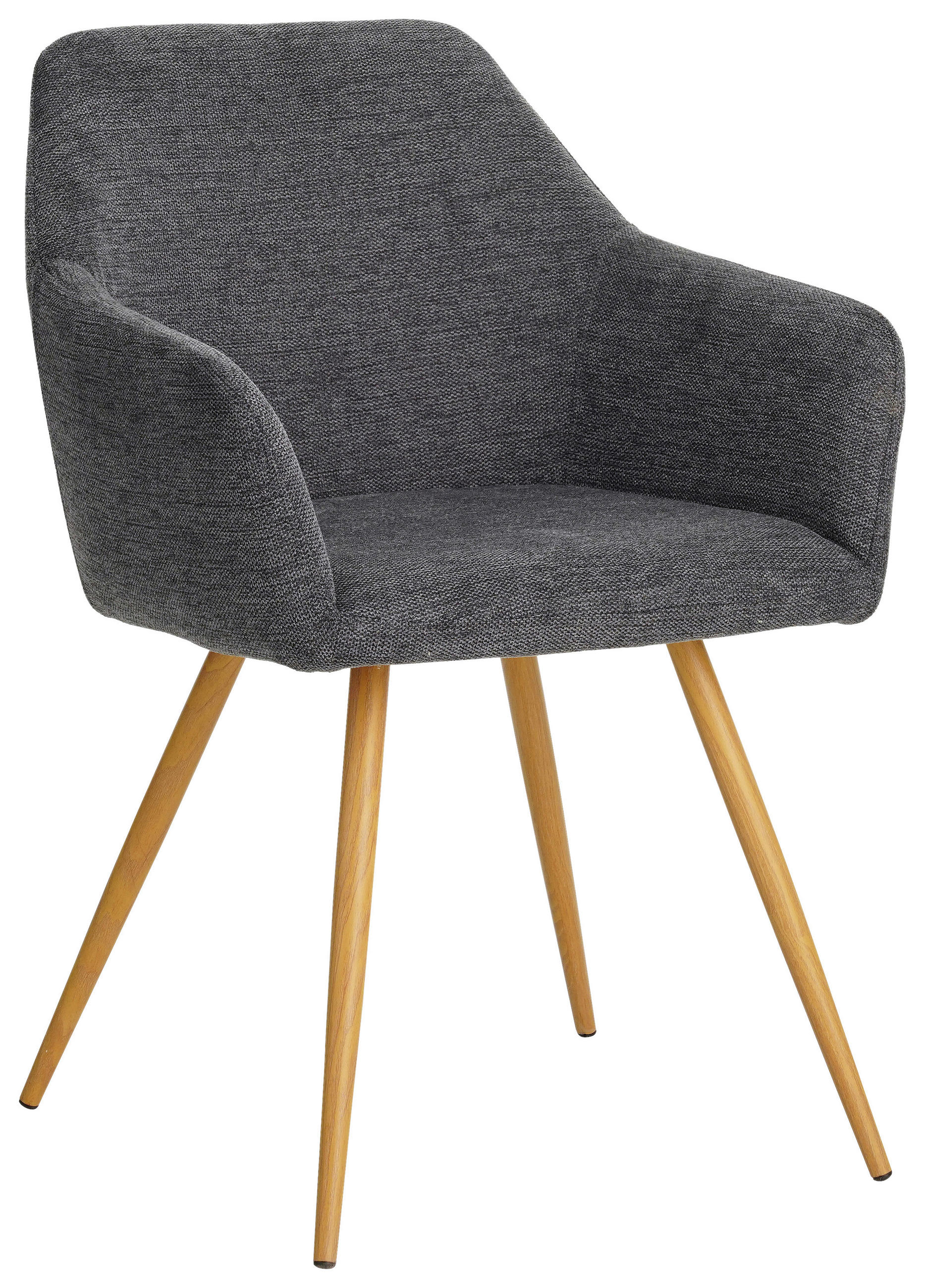 Scaun Cu Brațe din metal, textil, antracit - antracit/culoare natur, Modern, metal/textil (56/81,5/63cm) - MID.YOU