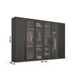 DREHTÜRENSCHRANK  in Graphitfarben  - Graphitfarben, Trend, Glas/Holzwerkstoff (301/223/60cm) - Novel