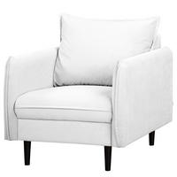 SESSEL in Samt Weiß  - Schwarz/Weiß, Design, Holz/Textil (74/86/100cm) - P & B