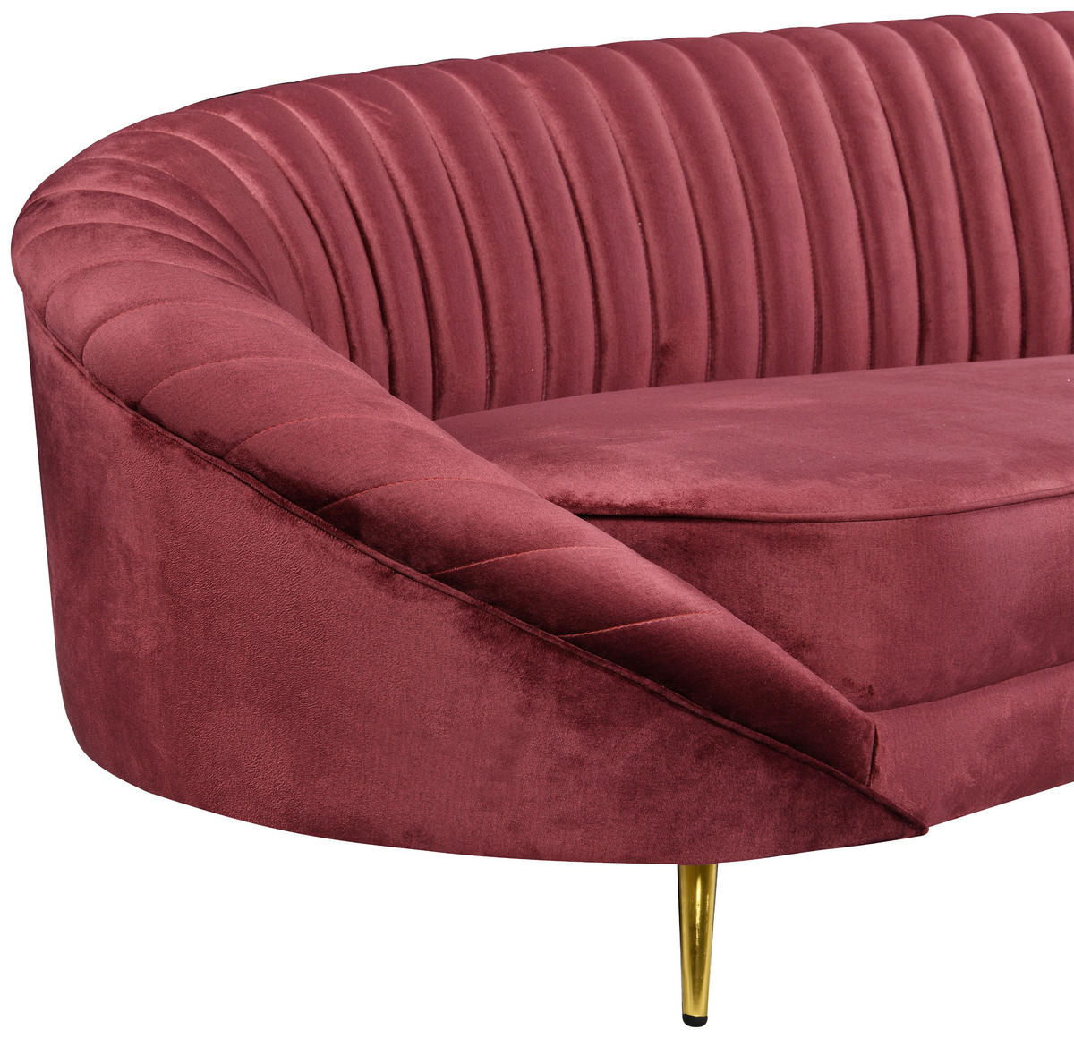 3-SITZER-SOFA ELARA Samt Bordeaux  - Bordeaux/Goldfarben, Design, Textil/Metall (246/81/111cm) - MID.YOU