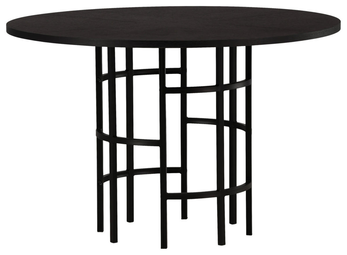 ESSTISCH in Metall, Holzwerkstoff 115/115/74 cm  - Schwarz, Design, Holzwerkstoff/Metall (115/115/74cm) - Livetastic