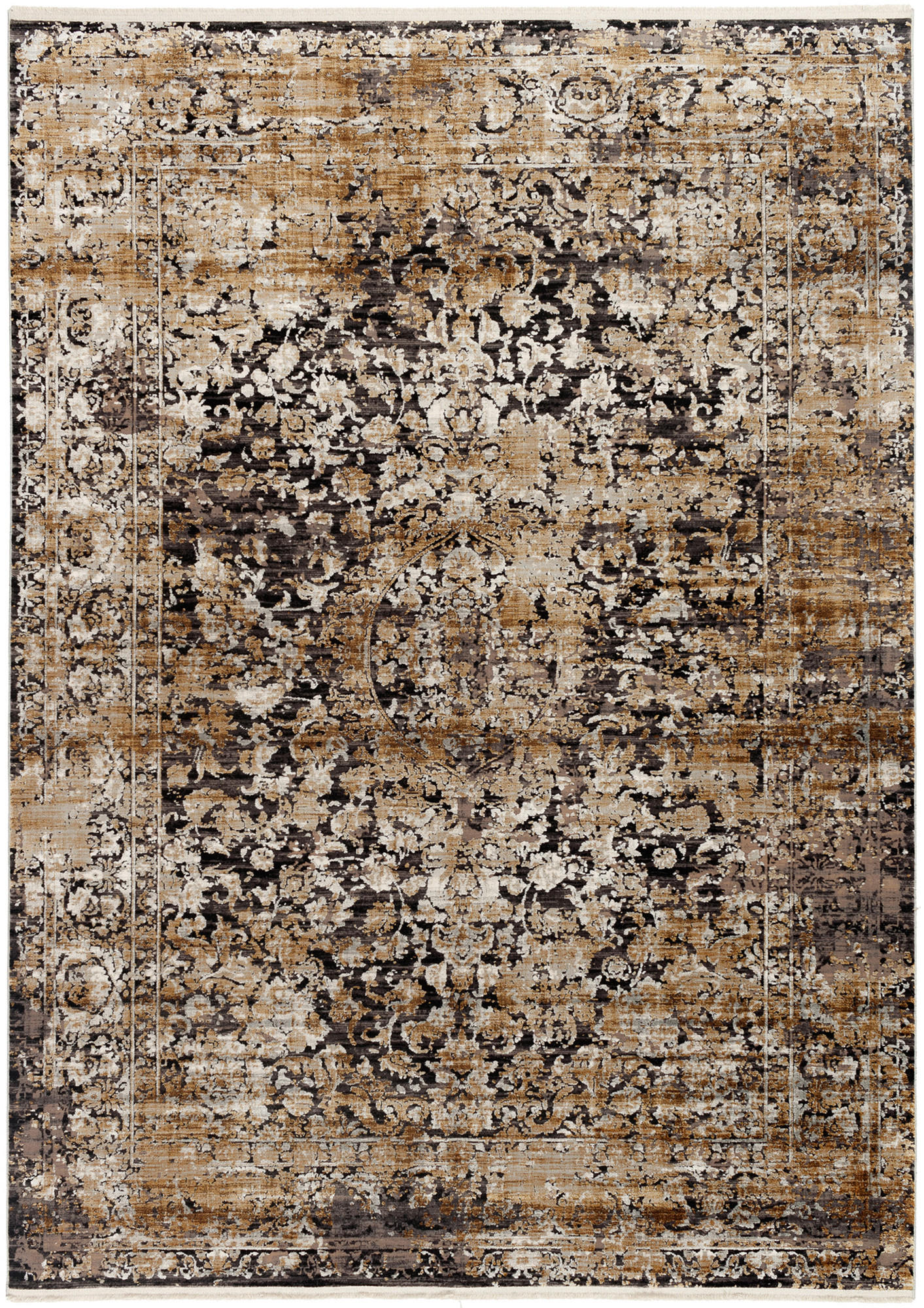 Dieter Knoll Webteppich Le Mans Grau, Gold 240x300 cm