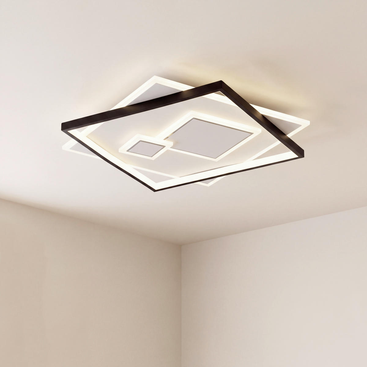 STROPNÍ LED SVÍTIDLO, 57/57/6 cm - Design, kov/plast (57/57/6cm)