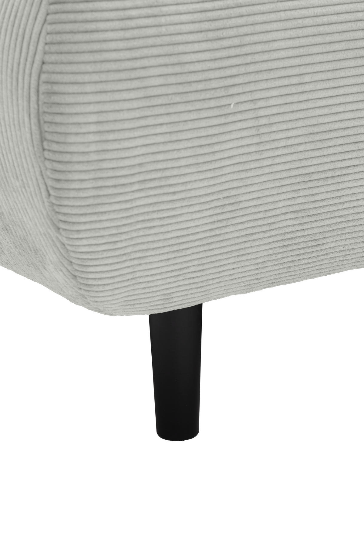 ECKSOFA Ottomane rechts, Eckteil  Weiß Feincord  - Schwarz/Weiß, Design, Holz/Textil (288/215cm) - Pure Home Lifestyle