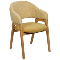 ARMLEHNSTUHL in Holz, Textil Gelb, Eichefarben  - Eichefarben/Gelb, KONVENTIONELL, Holz/Textil (56,5/82,5/47,5cm) - Linea Natura