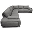 ECKSOFA Grau Struktur  - Chromfarben/Grau, KONVENTIONELL, Textil/Metall (280/310cm) - Carryhome