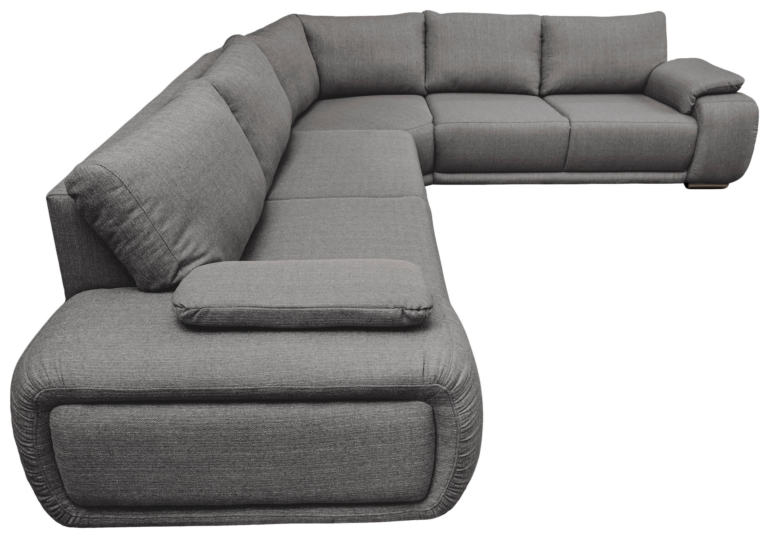 ECKSOFA Grau Struktur  - Chromfarben/Grau, KONVENTIONELL, Textil/Metall (280/310cm) - Carryhome