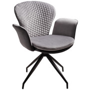NASLANJAČ, tekstil črna, svetlo siva, temno siva - temno siva/črna, Design, kovina/tekstil (68/87,5/63cm) - Novel