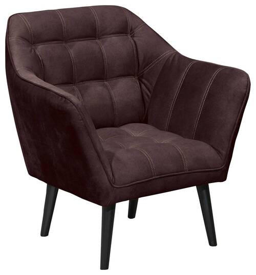 COCKTAILSESSEL Mikrovelours Aubergine    - Aubergine/Schwarz, MODERN, Holz/Textil (84/87/70cm) - MID.YOU