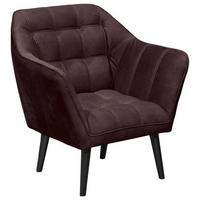 COCKTAILSESSEL in Mikrovelours Aubergine  - Aubergine/Schwarz, Modern, Holz/Holzwerkstoff (84/87/70cm) - MID.YOU