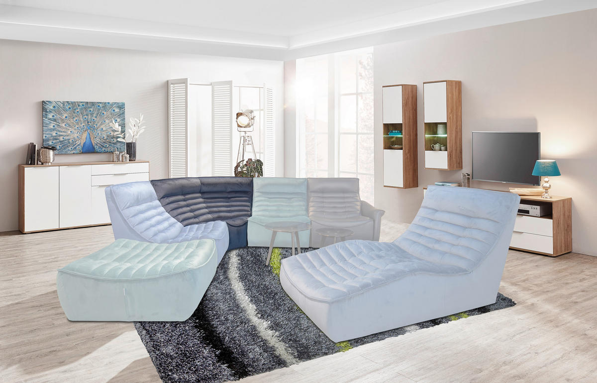 SEDEŽNI ELEMENT, svetlo modra  - svetlo modra, Design, tekstil - Calia Italia