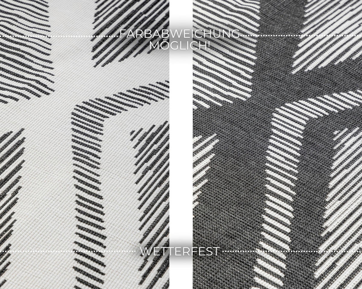 OUTDOORTEPPICH 80/150 cm Gemini Schwarz, Weiß  - Schwarz/Weiß, Design, Kunststoff (80/150cm)