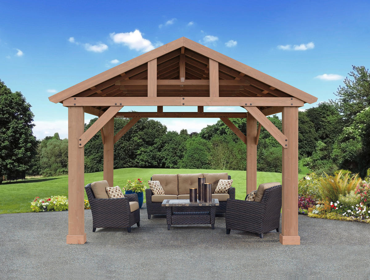 PAVILLON 366/330/427 cm   - Naturfarben, Basics, Holz/Metall (366/330/427cm)