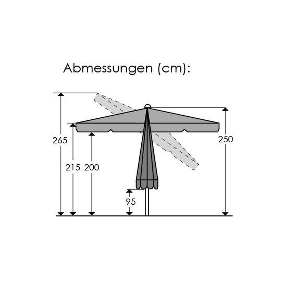 SLNEČNÍK 270/250/270 cm - antracitová/červená, Basics, kov/textil (270/250/270cm)