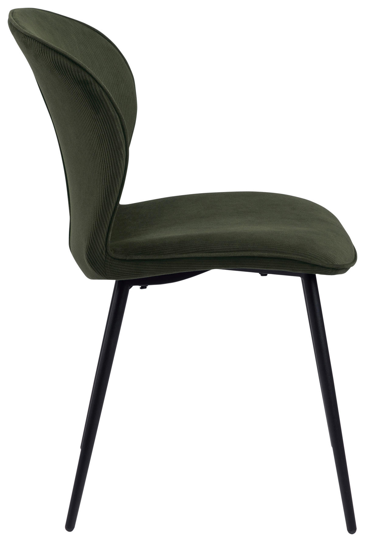 STUHL  in Stahl Velours Metall, Textil  - Schwarz/Olivgrün, KONVENTIONELL, Textil/Metall (43/82/58,5cm) - MID.YOU