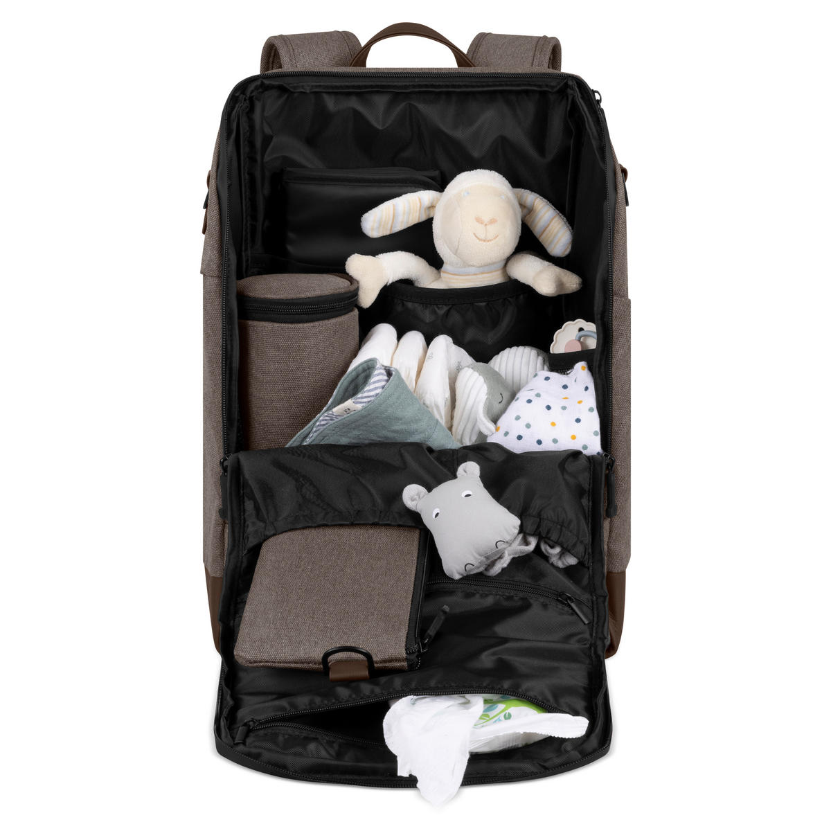 WICKELRUCKSACK Active  - Graubraun, Basics, Textil (44/30/17cm) - ABC Design