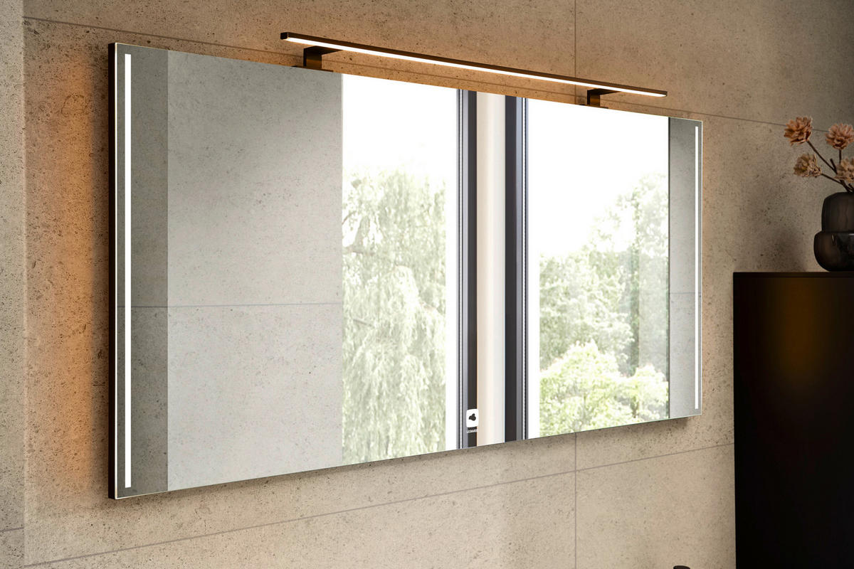 BADEZIMMERSPIEGEL 135/60/3,2 cm  - Transparent, Design, Glas/Holzwerkstoff (135/60/3,2cm) - Leonardo Living