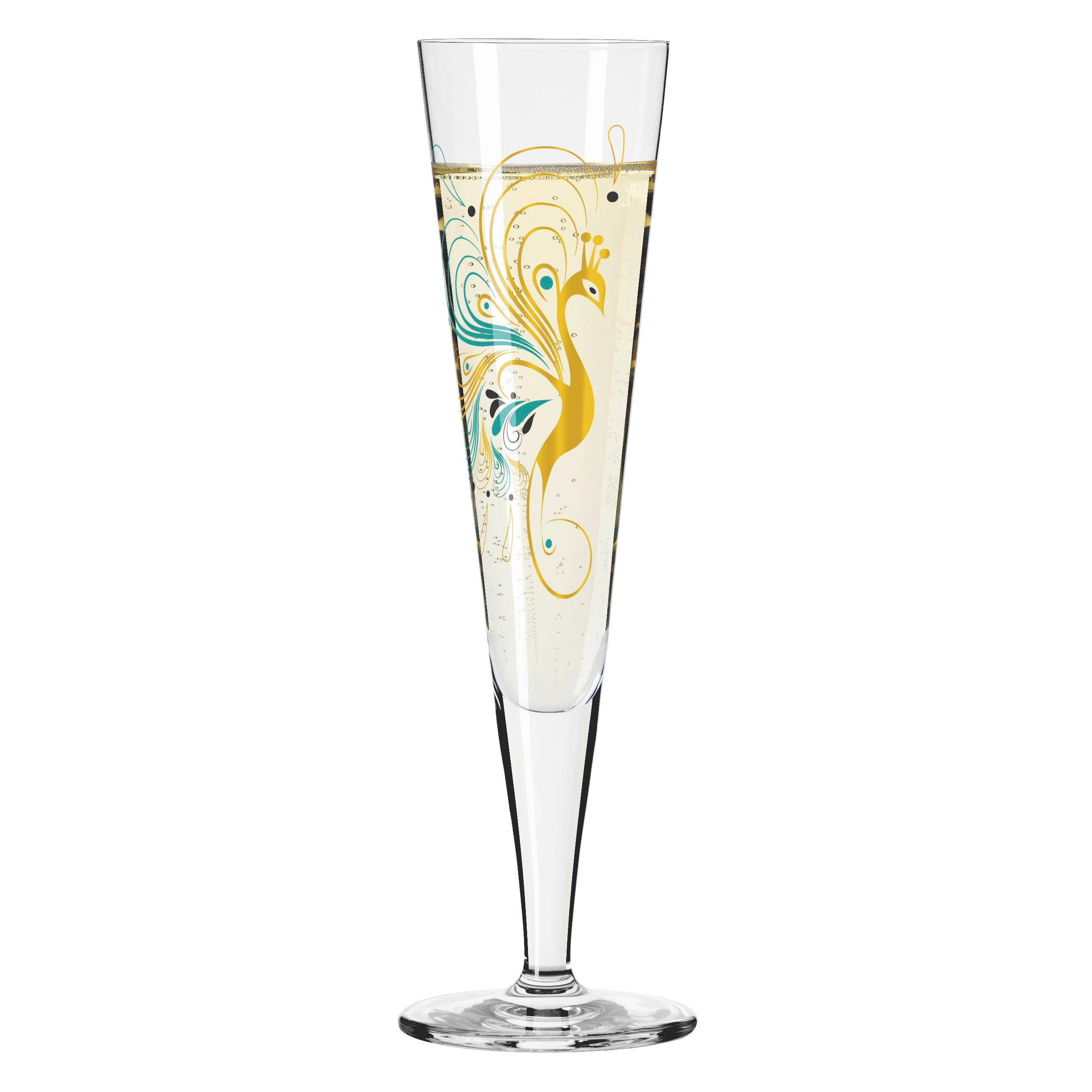 CHAMPAGNERGLAS 205 ml  - Transparent/Goldfarben, Design, Glas (7.2/24.0cm) - Ritzenhoff
