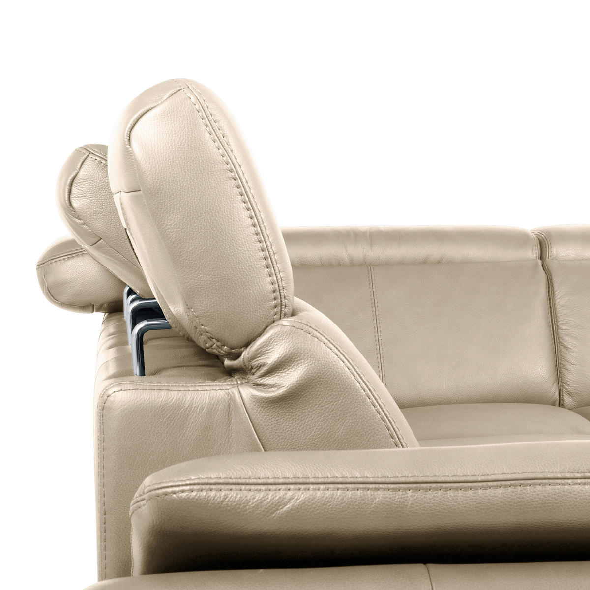ECKSOFA  in Lederlook Echtleder Grau  - Schwarz/Grau, Design, Leder/Textil (264/211cm) - Livetastic