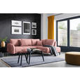 ECKSOFA in Webstoff Altrosa  - Schwarz/Altrosa, Design, Textil/Metall (250/191cm) - Carryhome