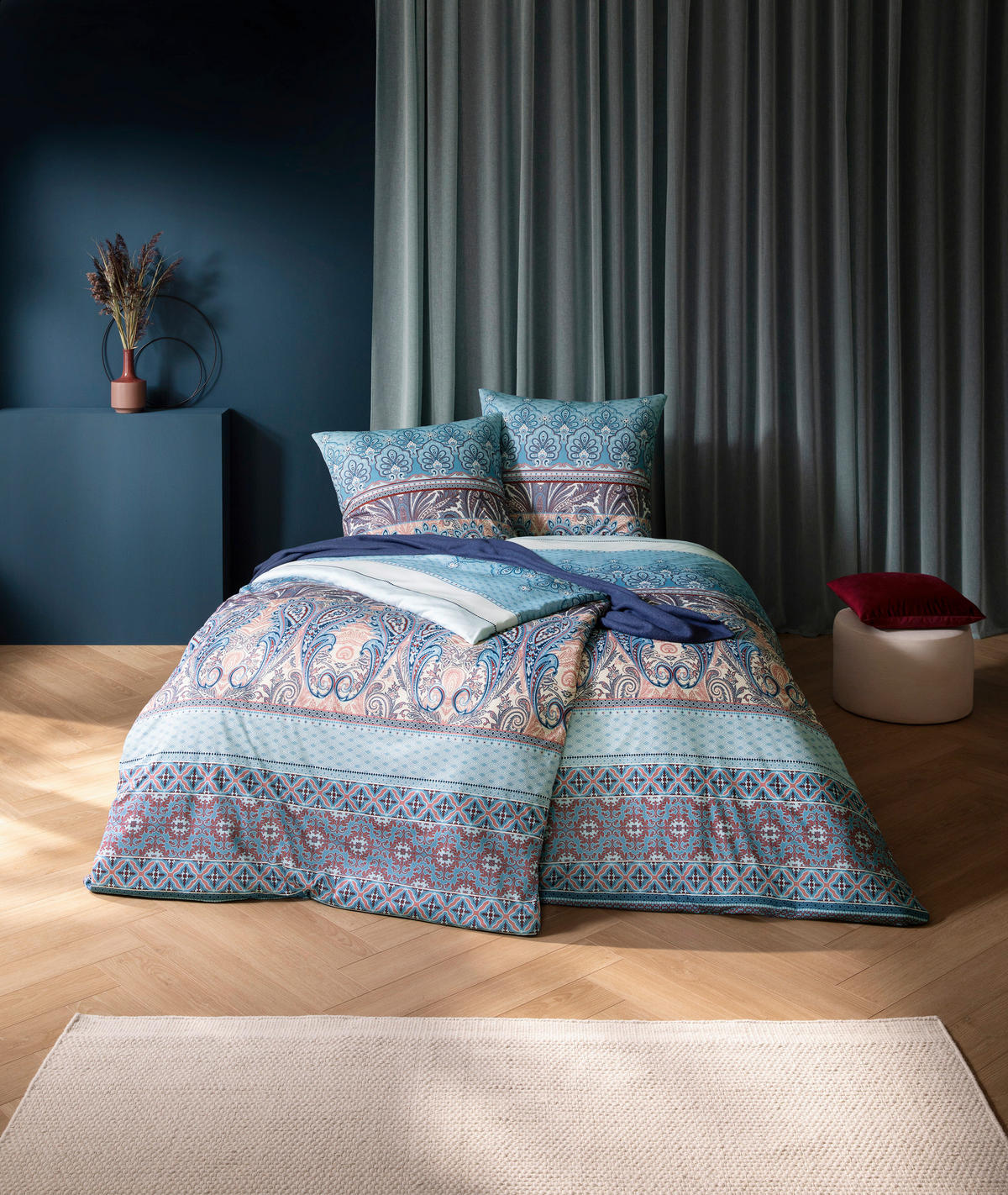 BETTWÄSCHE Atelier 155/220 cm  - Blau, Design, Textil (155/220cm) - Estella