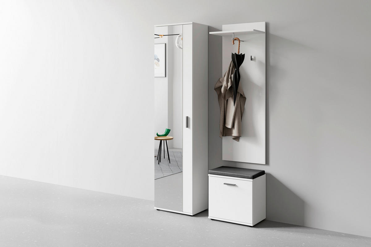 GARDEROBE  in 49/196/30 cm  - Schwarz/Weiß, Design, Holzwerkstoff (49/196/30cm) - MID.YOU