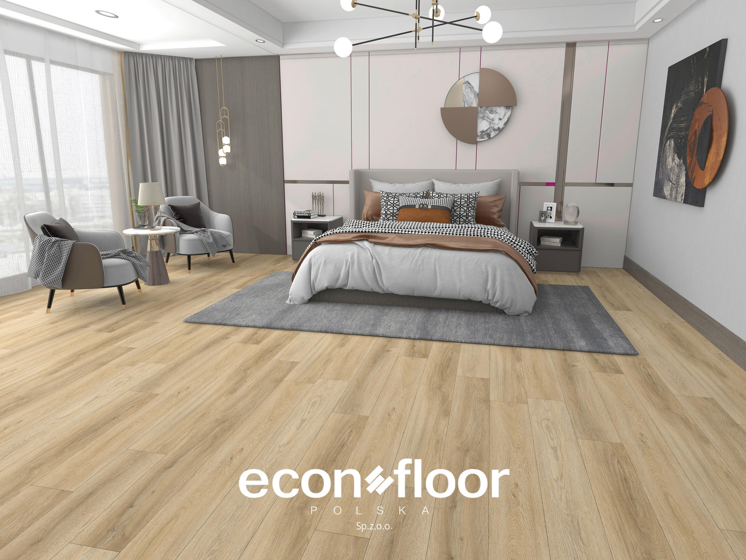 VINYLBODEN Econfloor LA BOHEME 55 OAK NATURAL  per  m² - Graubraun, Basics, Kunststoff/Stein (23/128/0,57cm)