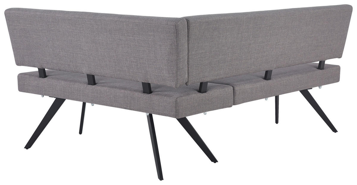 ECKBANK 190/150 cm  in Hellgrau  - Hellgrau/Schwarz, KONVENTIONELL, Textil/Metall (190/150cm) - MID.YOU